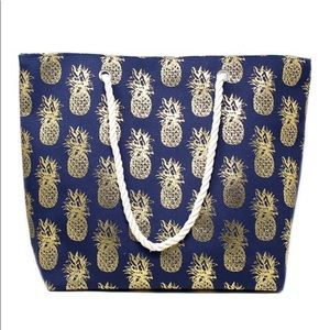 Navy Pineapple Tote